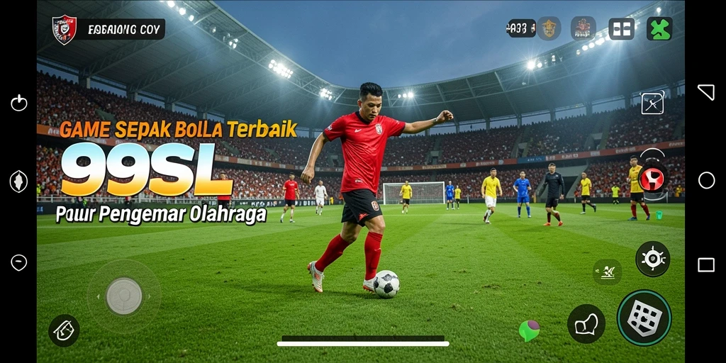 Screenshot gameplay 99SL menampilkan aksi sepak bola yang mendebarkan.