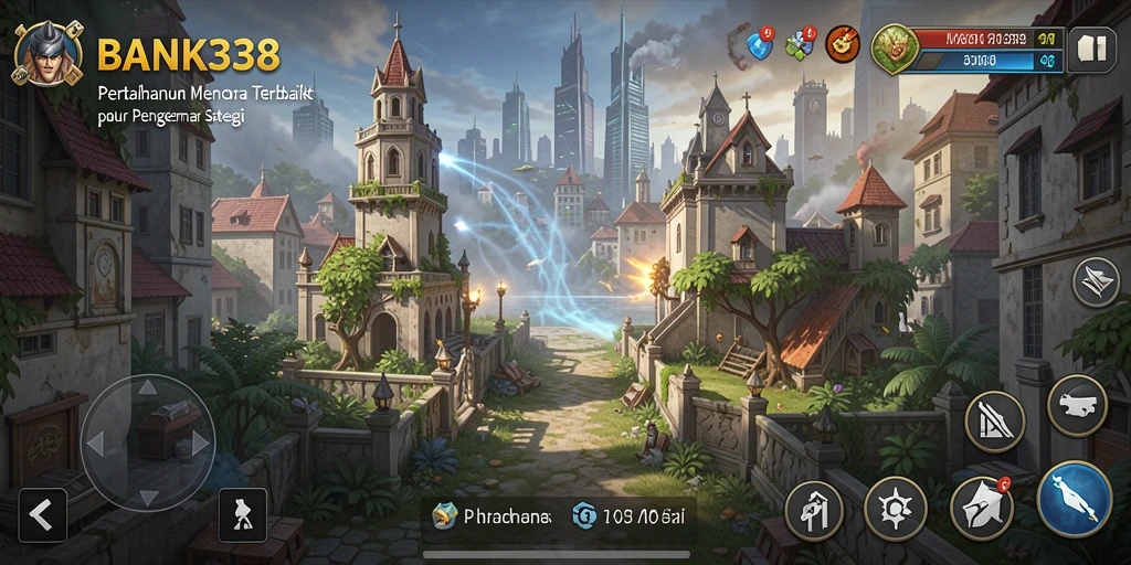 Skrinsut gameplay BANK338 dengan aksi menara pertahanan yang mendebarkan.