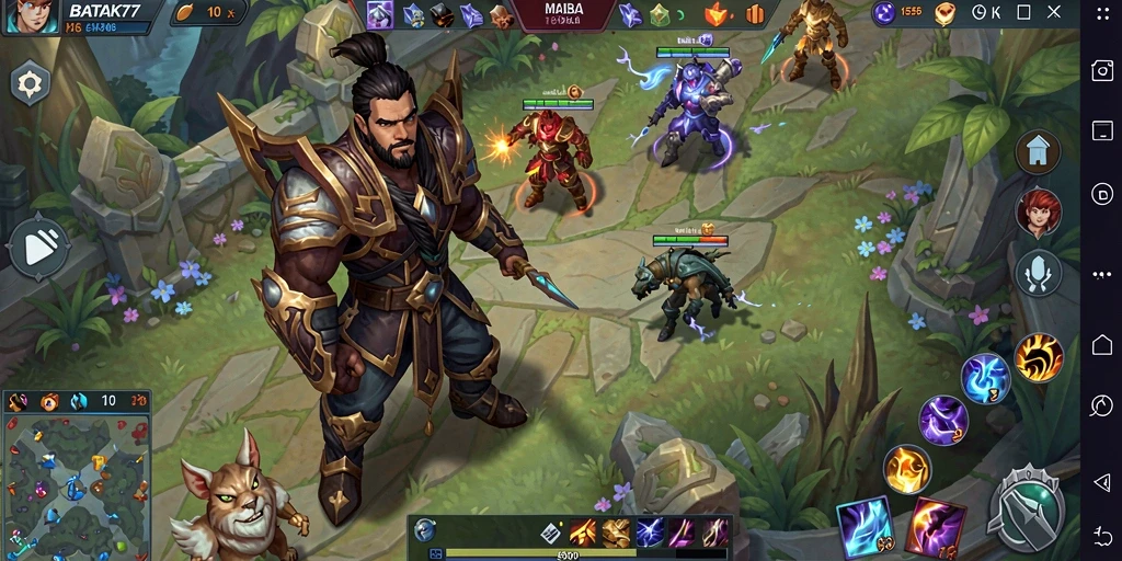 Gameplay seru BATIK77 dalam pertempuran MOBA.