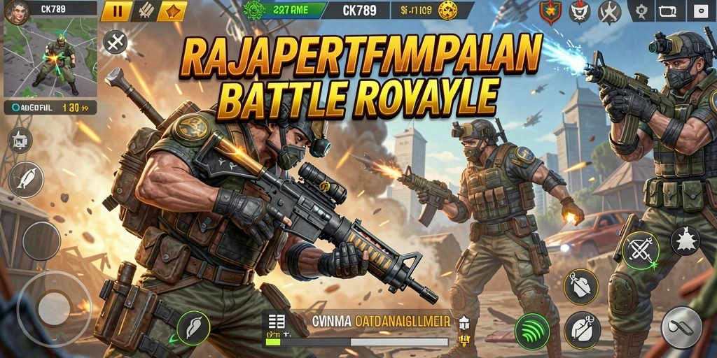 Tangkapan layar gameplay CK789 menunjukkan aksi seru di Battle Royale.