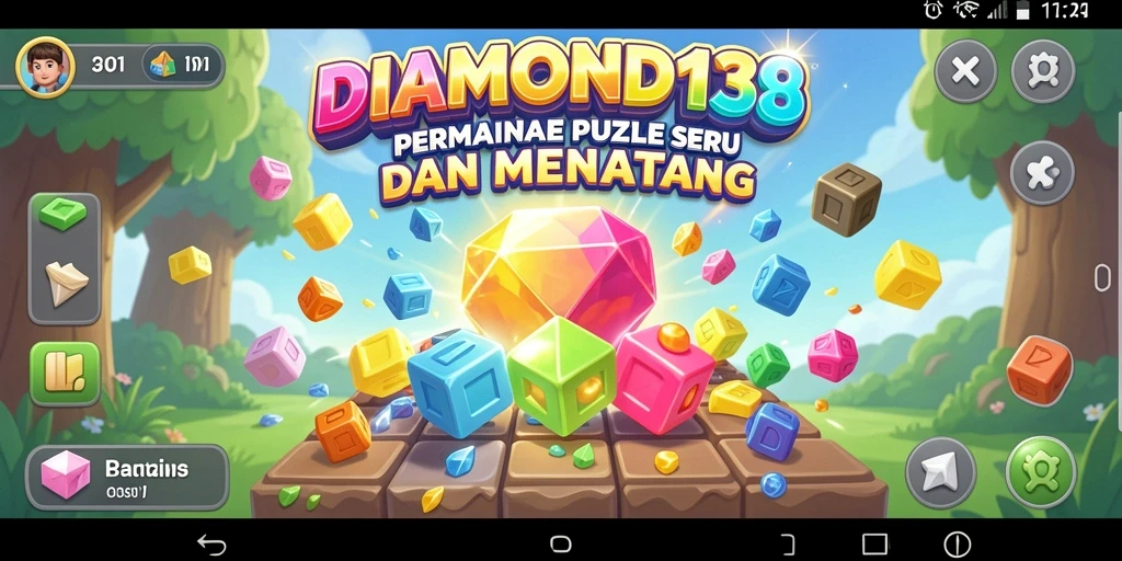 Tampilan gameplay seru dalam DIAMOND138 dengan berbagai tantangan puzzle.