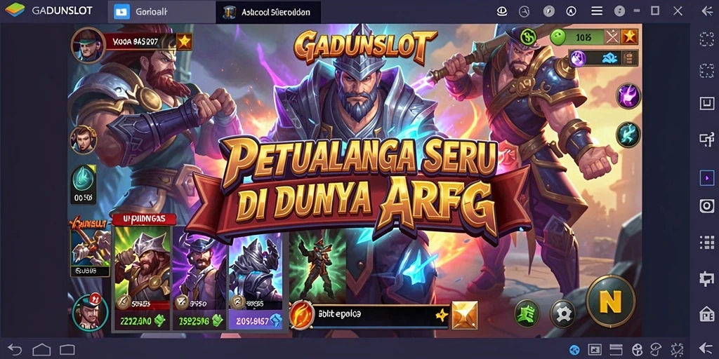 Gameplay seru GADUNSLOT dengan aksi petualangan mendebarkan.