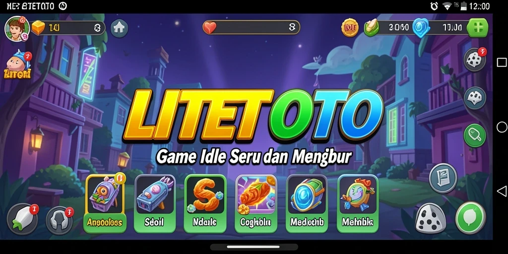 Screenshot gameplay LITETOTO menampilkan aksi karakter mengumpulkan sumber daya.