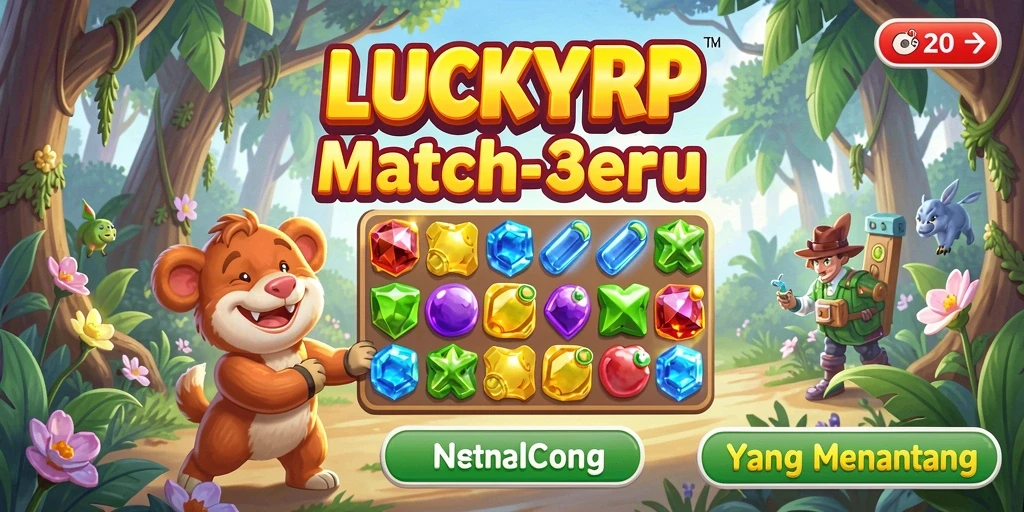 Tampilan gameplay seru di LUCKYRP dengan tantangan Match-3.