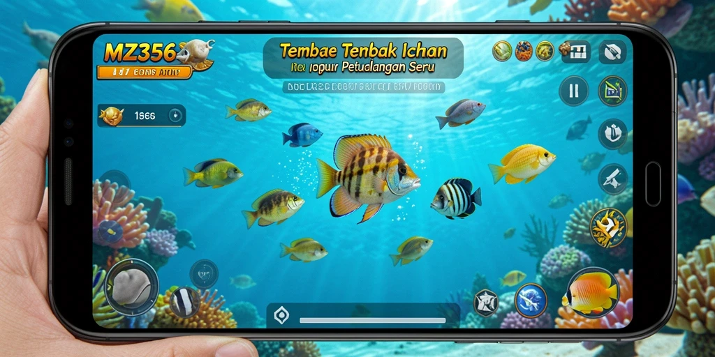 Screenshot gameplay seru dari MZ356 saat menangkap ikan.