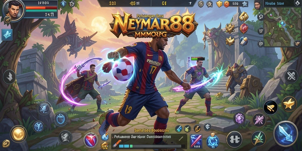 Tampilan seru gameplay NEYMAR88 dengan petualangan dan pertarungan epik.