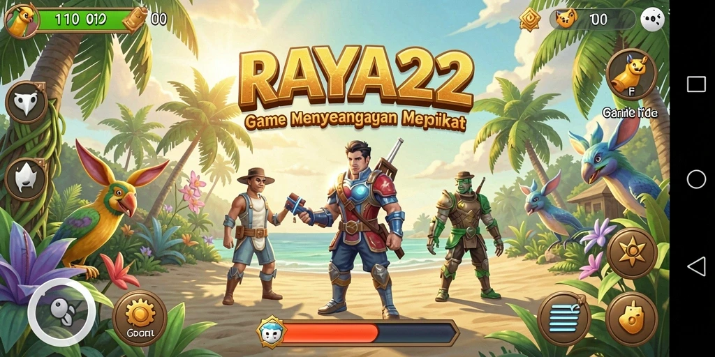 Tampilan gameplay RAYA22 menampilkan karakter dan grafis yang memikat.