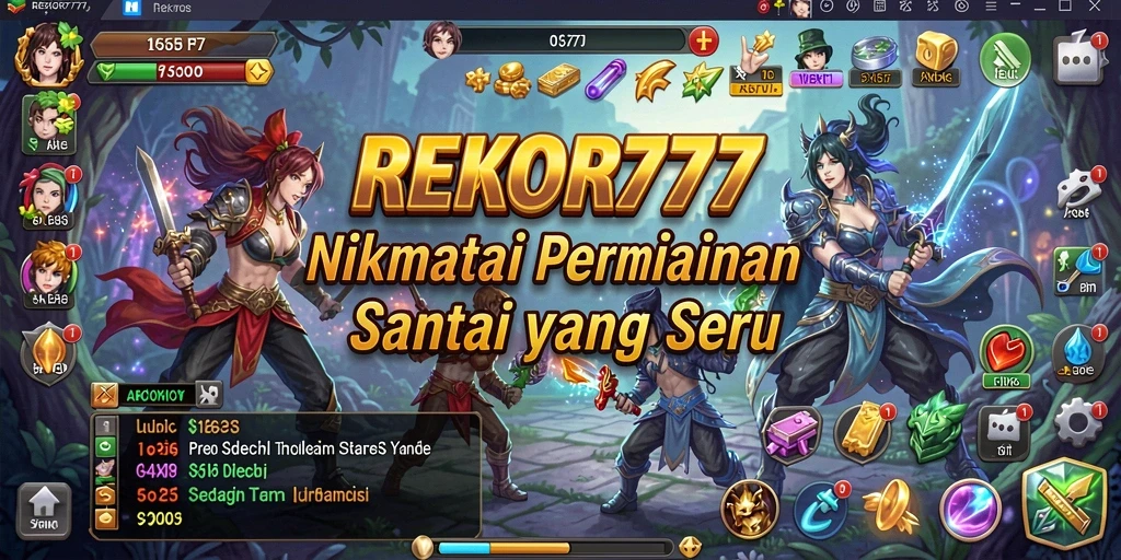 Screenshot utama REKOR777 menampilkan gameplay santai dan menyenangkan.