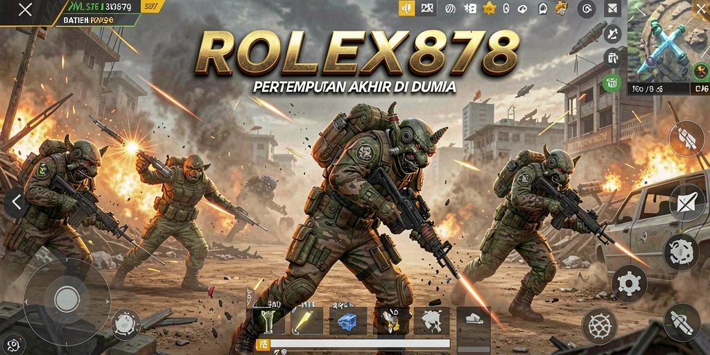 Tampilan nyata dari gameplay Battle Royale yang mendebarkan di ROLEX878.