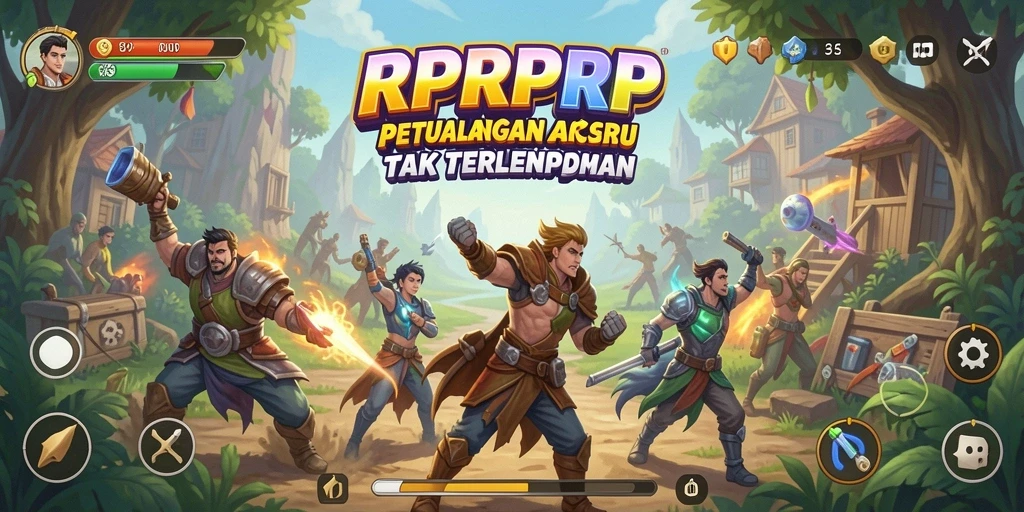Tampilan gameplay RPRPRP yang seru dan penuh warna.