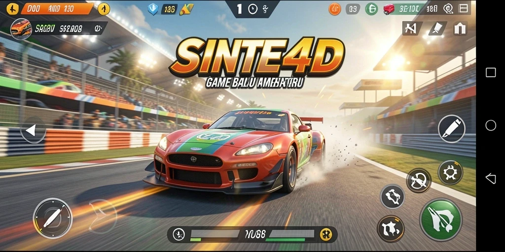 Tampilan gameplay balap mendebarkan di SINTE4D.