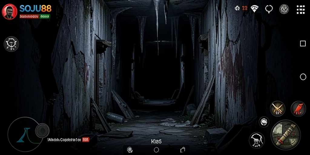 Tampilan menakutkan dari gameplay <strong>SOJU88</strong>, menciptakan atmosfer horor yang mendalam.