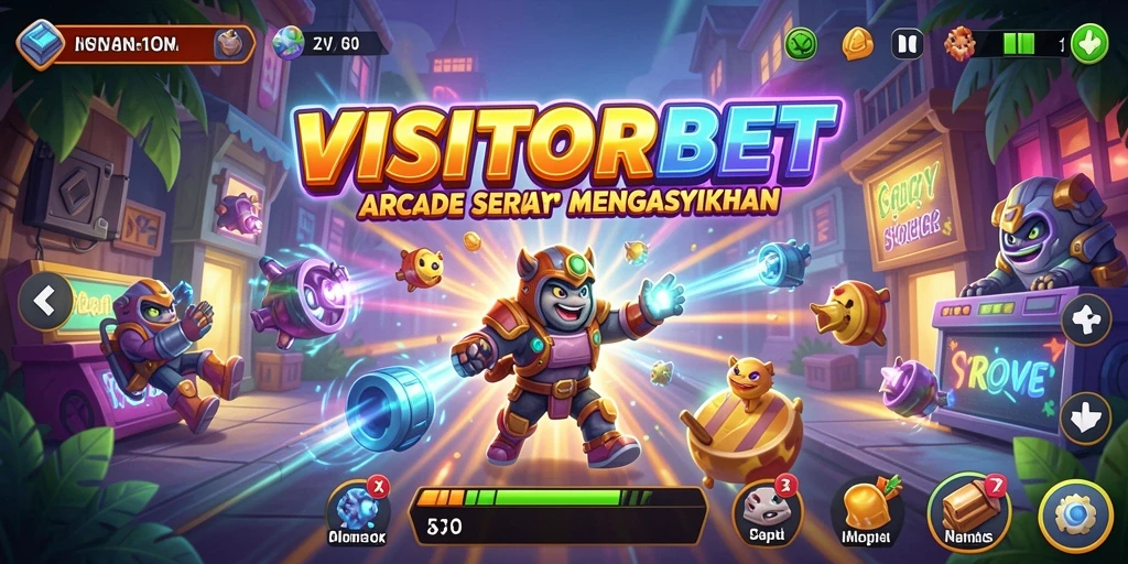 Tampilan gameplay seru dari VISITORBET dalam aksi Arcade.