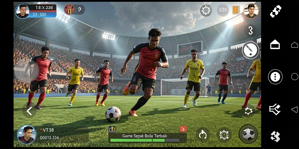 Tangkapan layar menunjukkan aksi menegangkan di lapangan sepak bola.