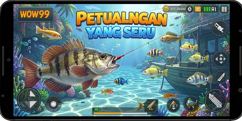Gameplay WOW99 menampilkan pengalaman memancing yang mendebarkan dan penuh warna.